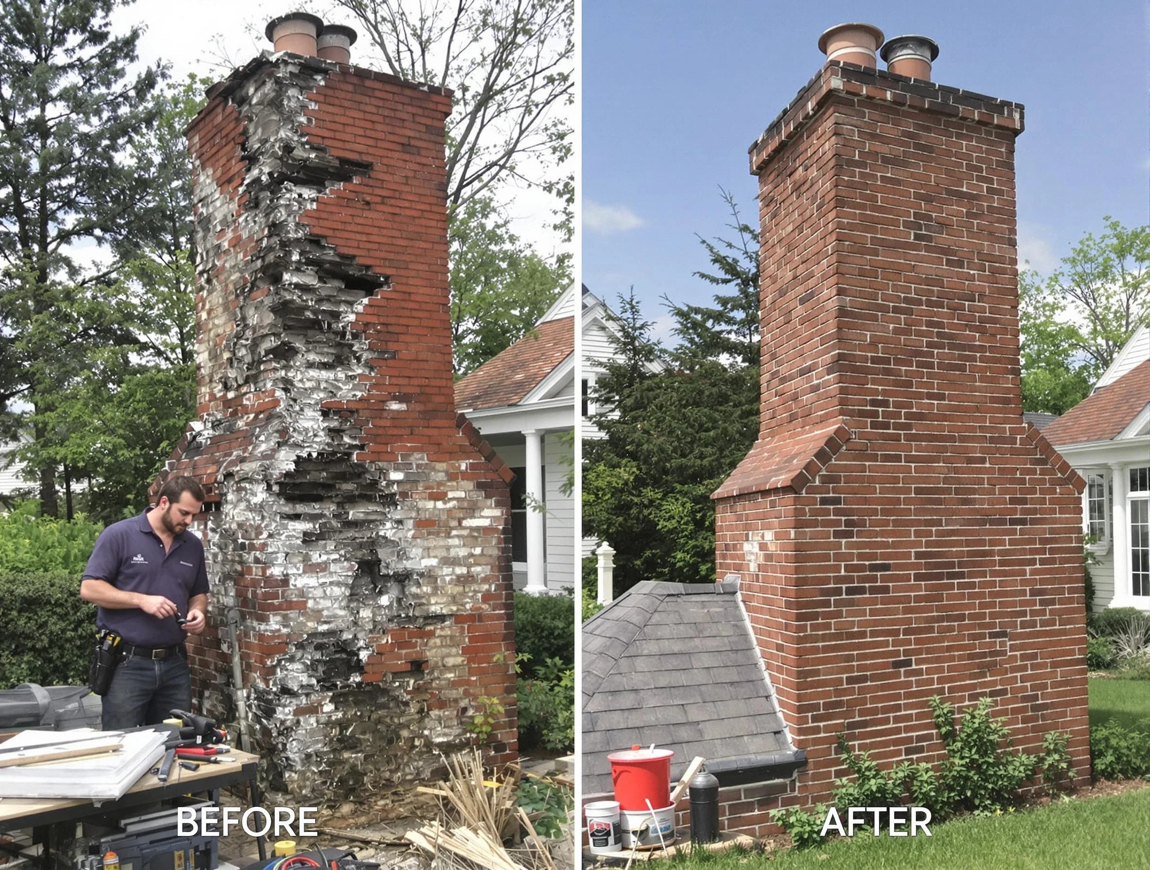 Kaysville Chimney Sweep performing a full chimney restoration in Kaysville, UT