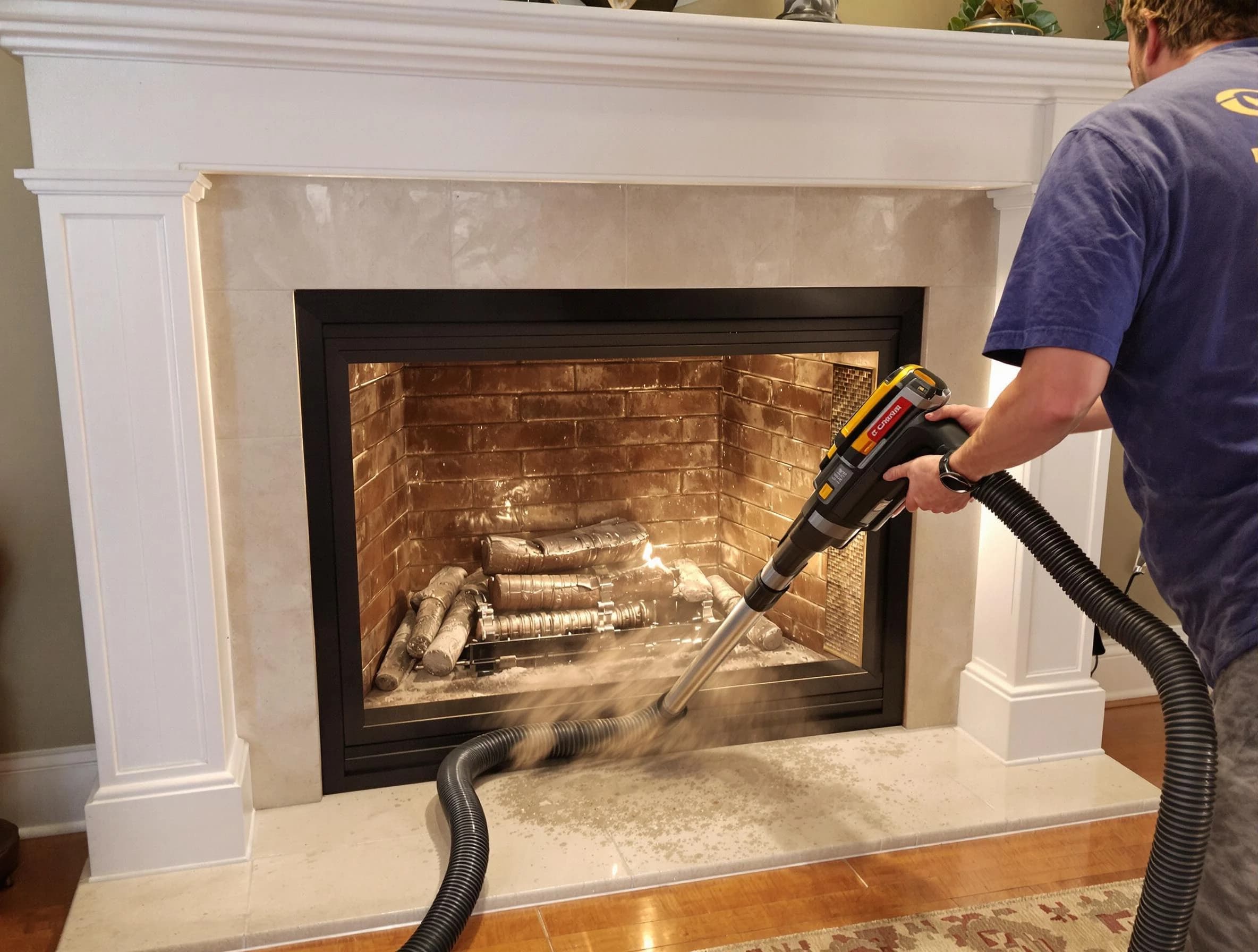 Fireplace cleaning performed by Kaysville Chimney Sweep in Kaysville, UT