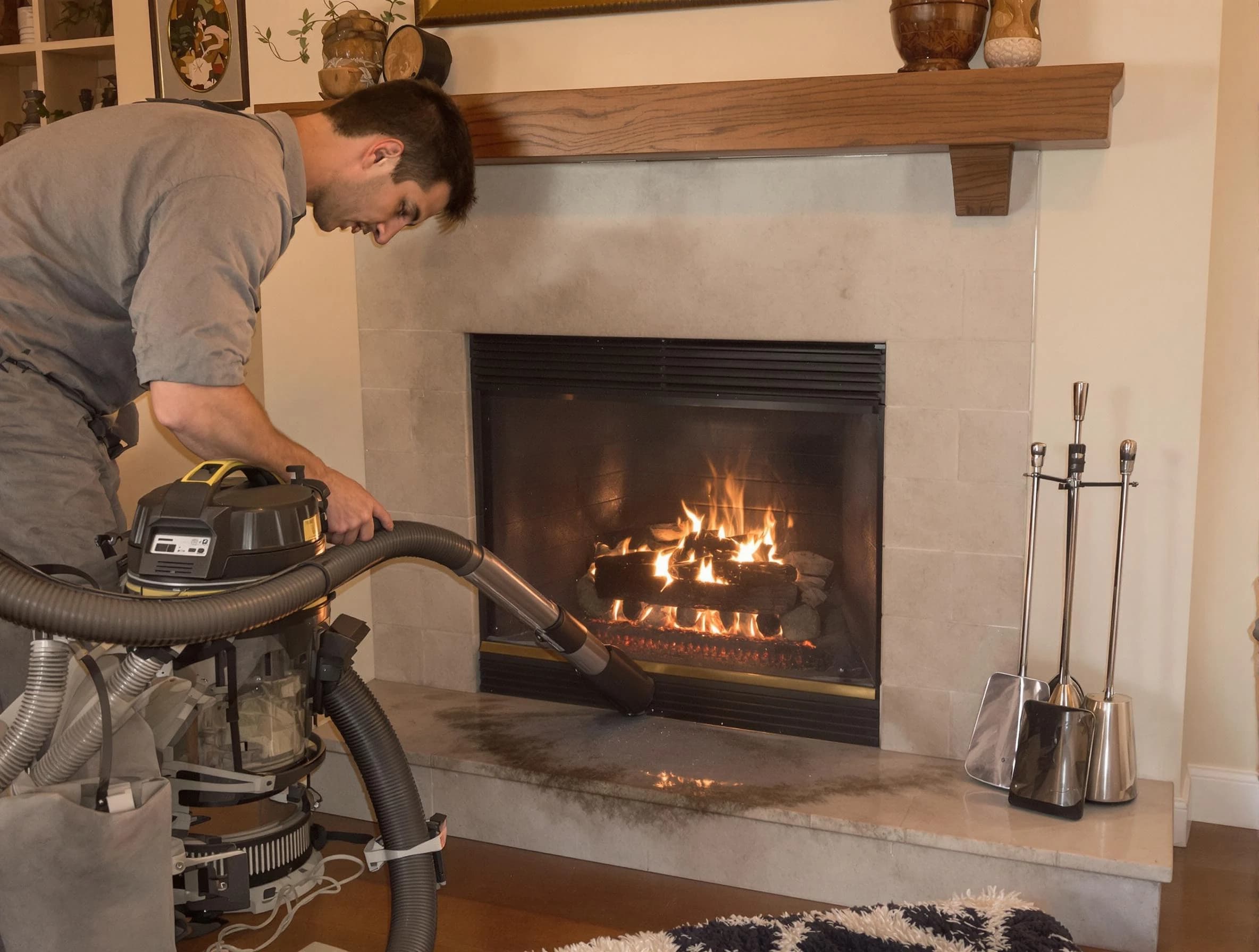 Routine fireplace upkeep by Kaysville Chimney Sweep in Kaysville, UT