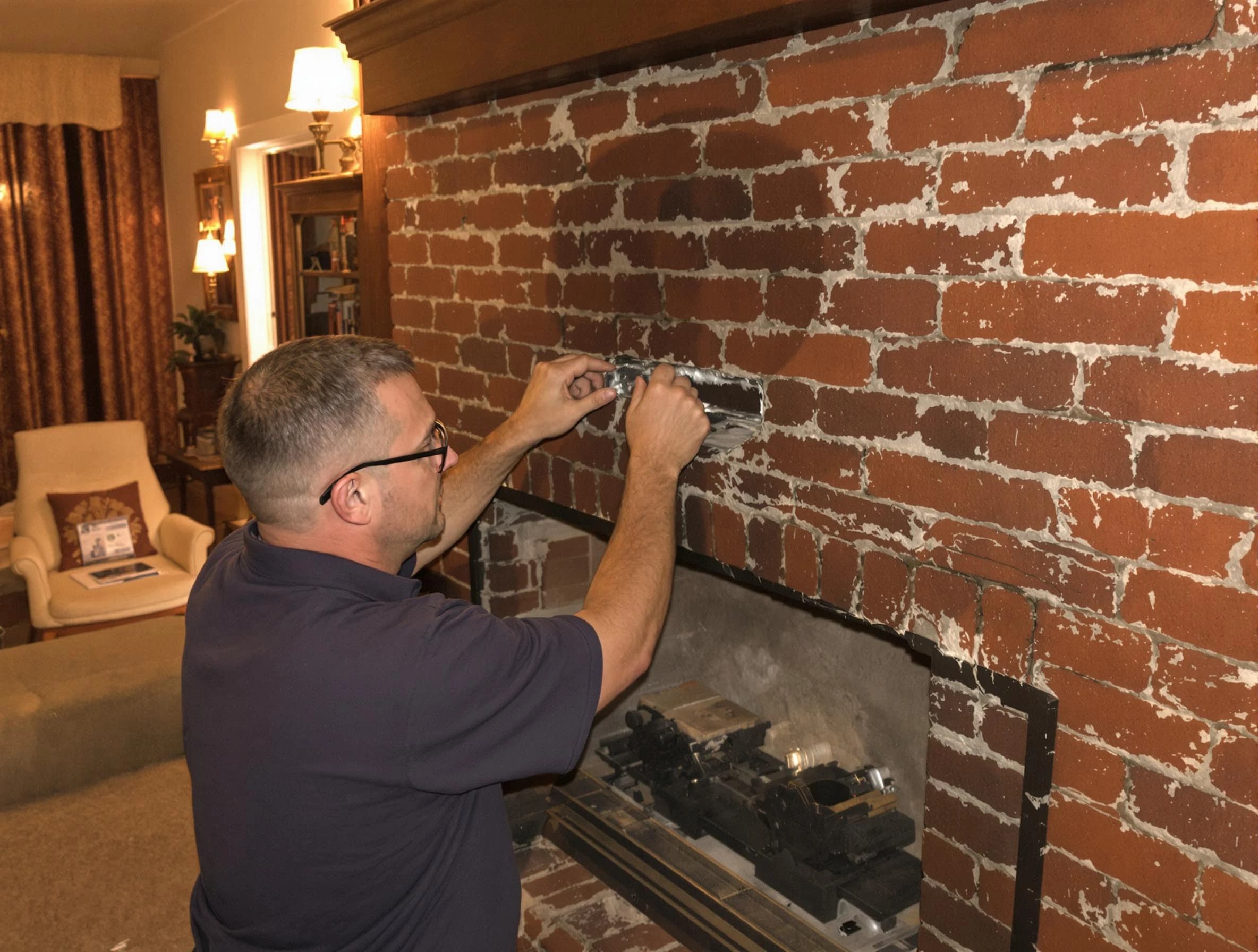 Kaysville Chimney Sweep expert fixing a fireplace in Kaysville, UT
