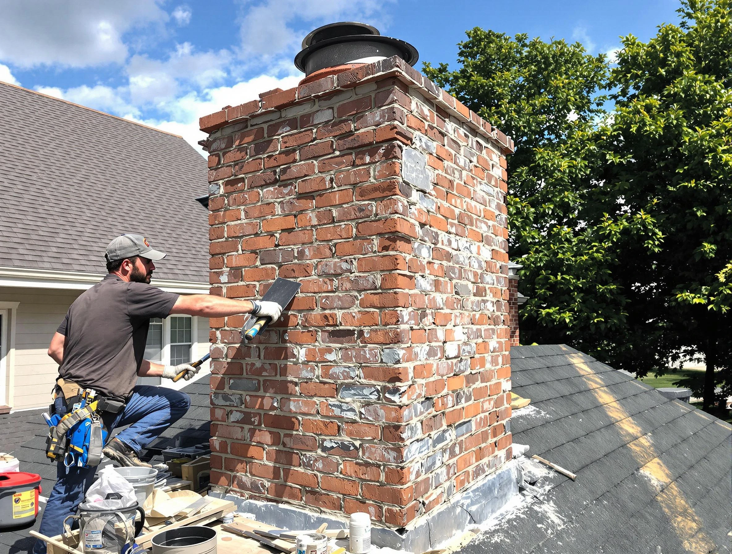 Completed chimney rebuild by Kaysville Chimney Sweep in Kaysville, UT